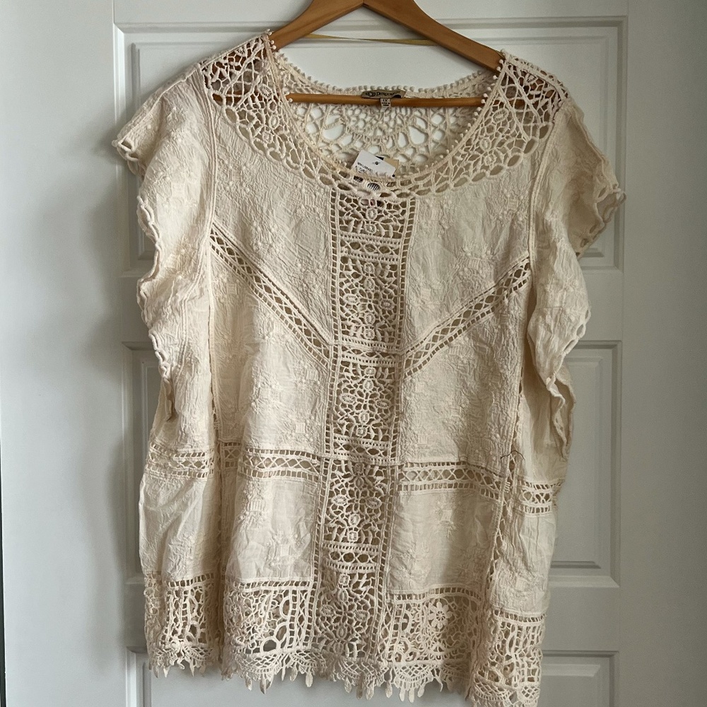 Democracy Lace Crochet Blouse 1X